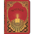 Load image into Gallery viewer, Red and Gold Art Deco - Vintage Book Cover Notebook