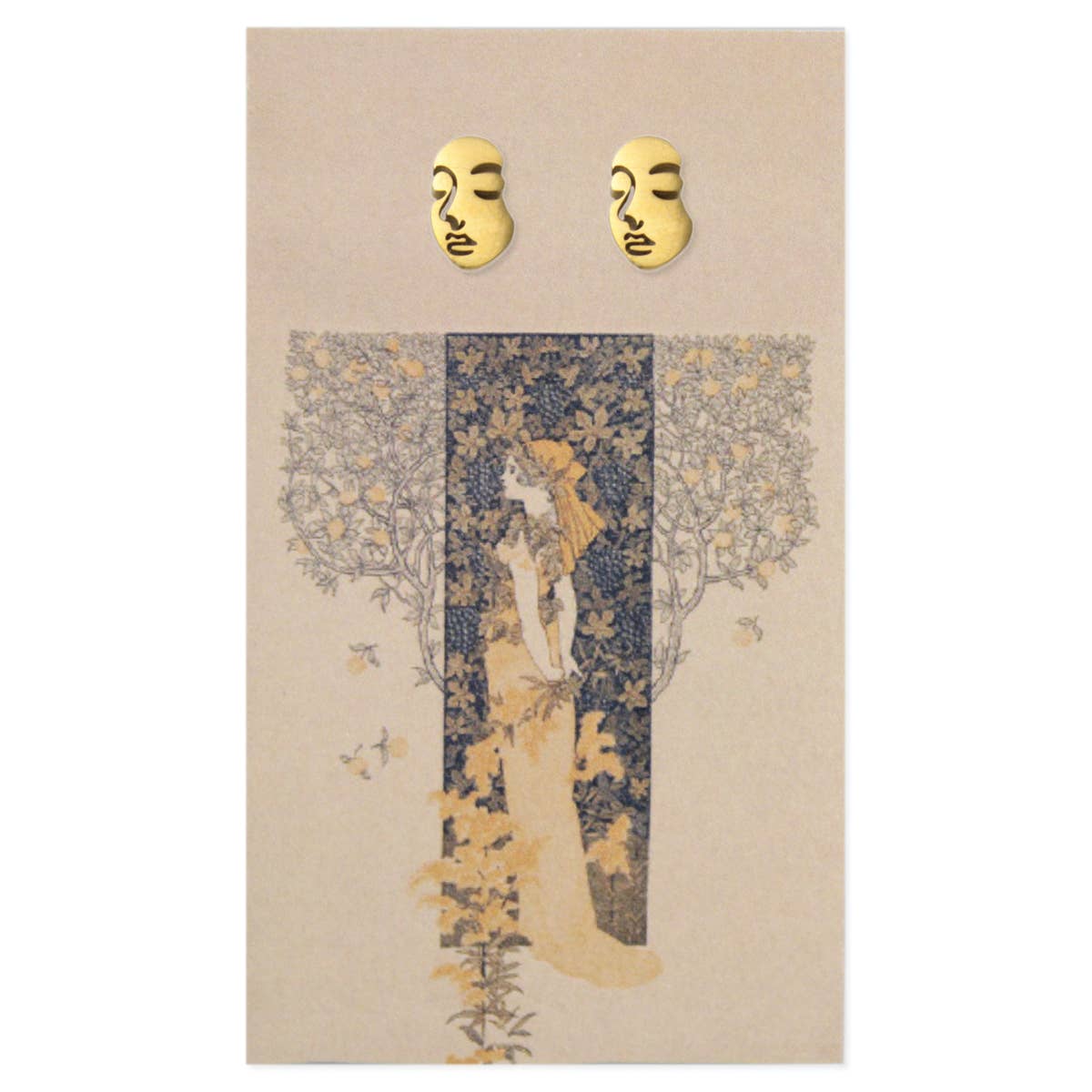 Book Lovers Gold Face Post Earrings