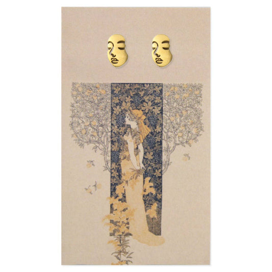 Book Lovers Gold Face Post Earrings