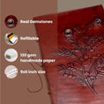 Load image into Gallery viewer, Flower Garden Refillable Leather Journal with Amethyst & Floral Stone