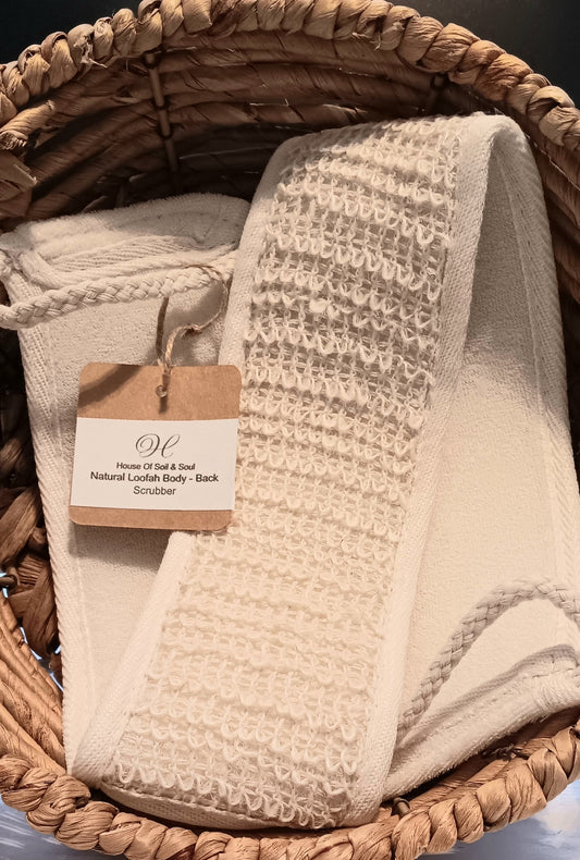 Natural Loofah Sponge Exfoliating Body & Back Scrubber