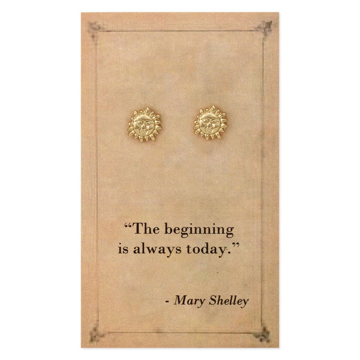 Mary Shelley Quoted Sun Post Earrings