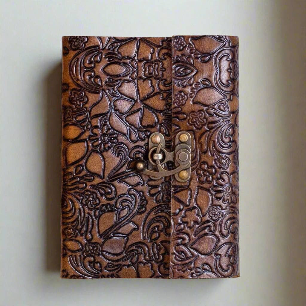 Floral Embossed Latch Journal