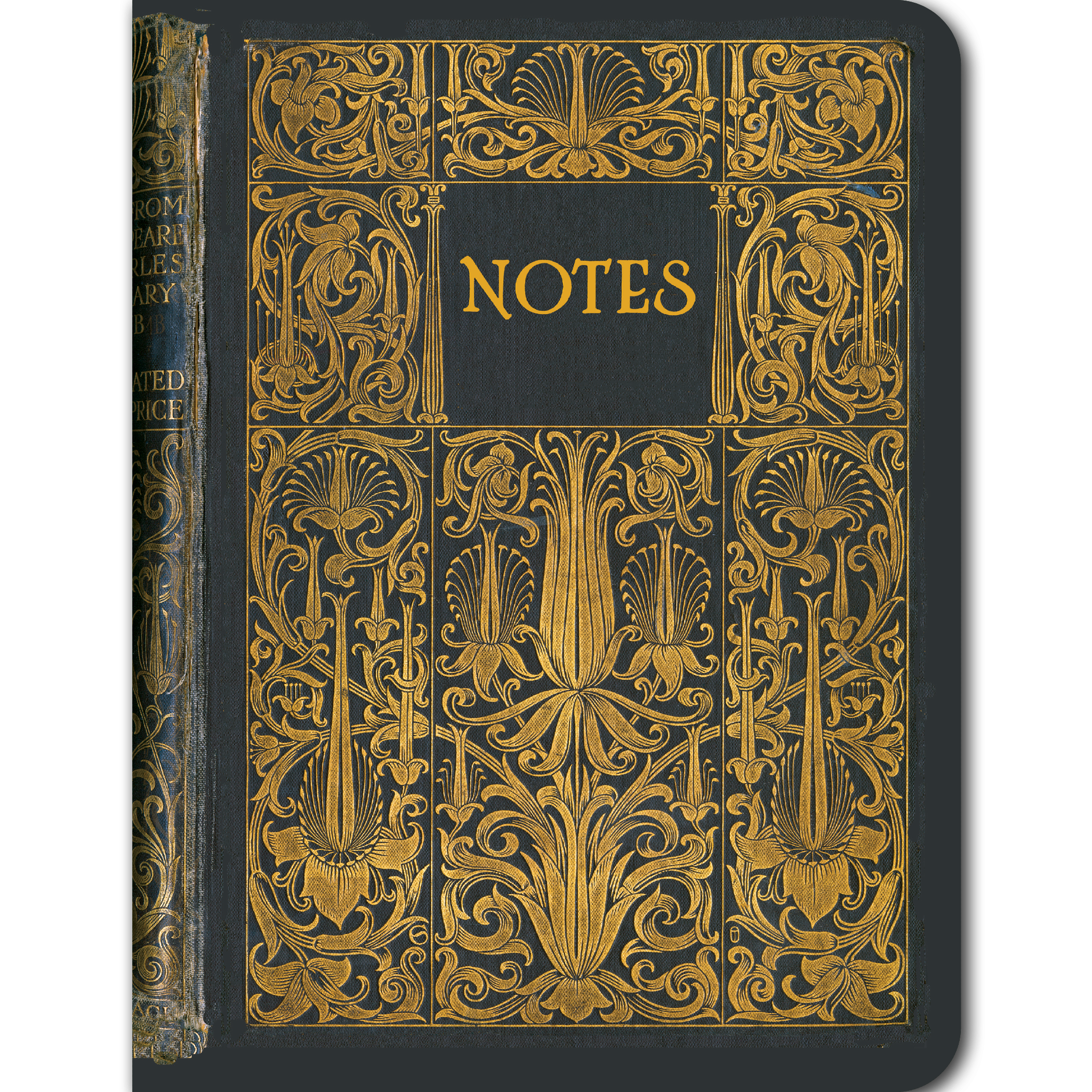Notes on Brown and Gold - Vintage Book Cover Notebook