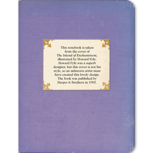White Blossoms on Lavender - Vintage Book Cover Notebook