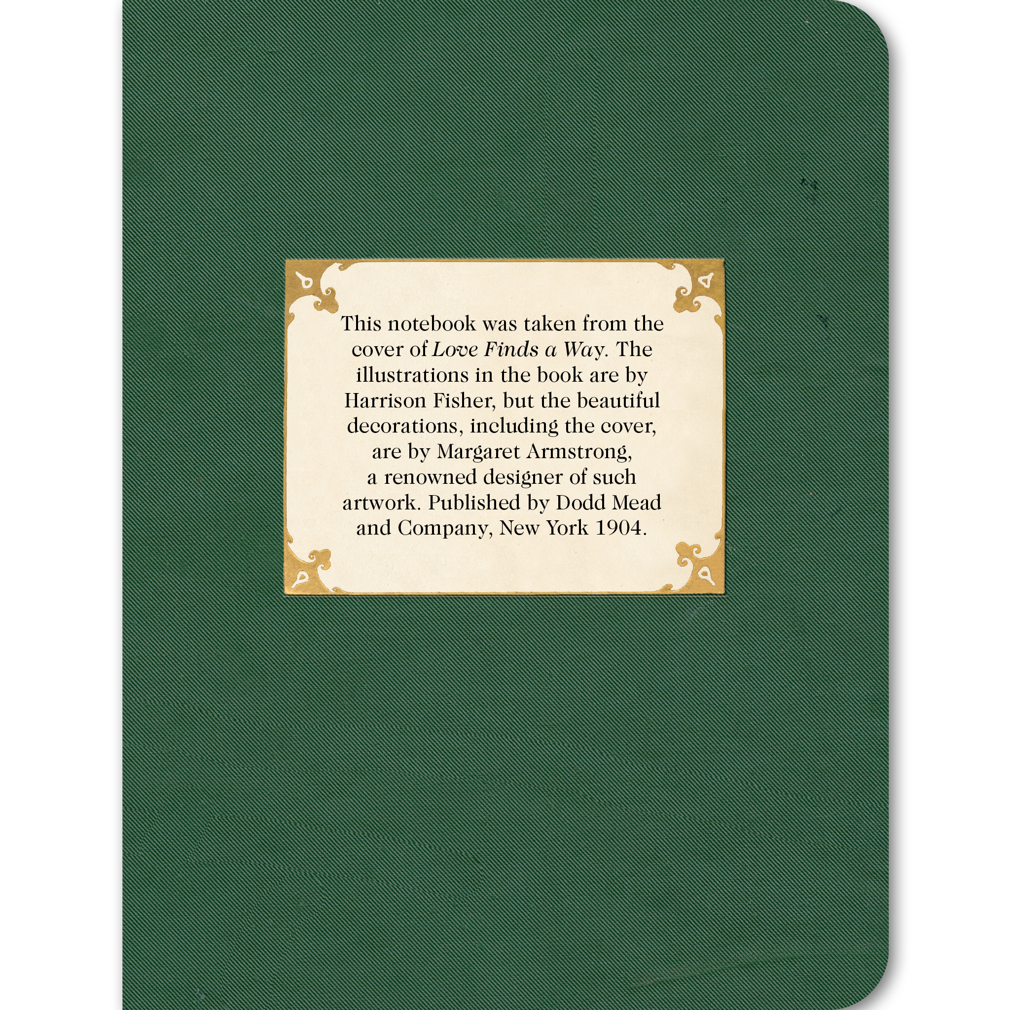 Green with White Dogwood - Vintage Book Cover Notebook