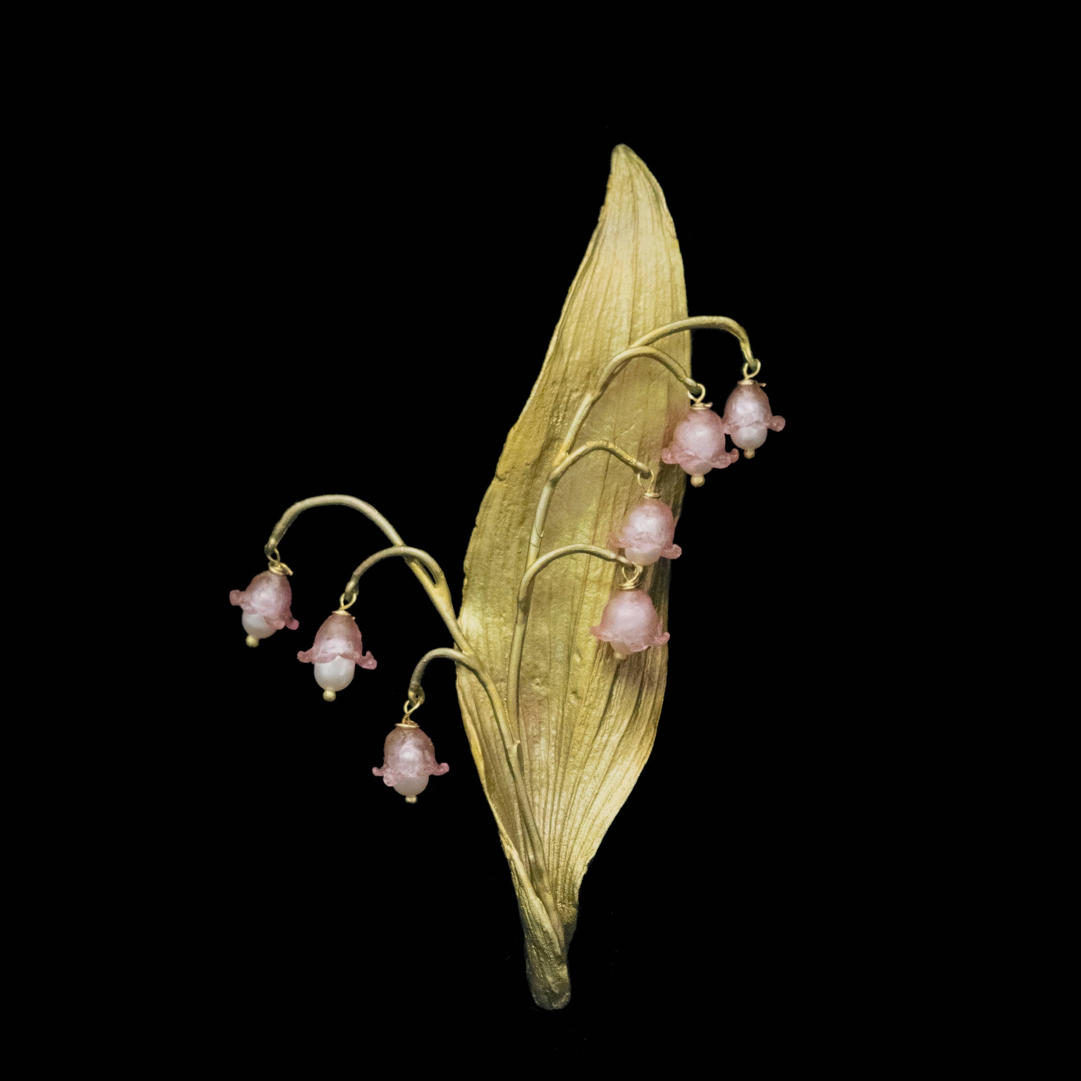 Pink Lily of the Valley Brooch