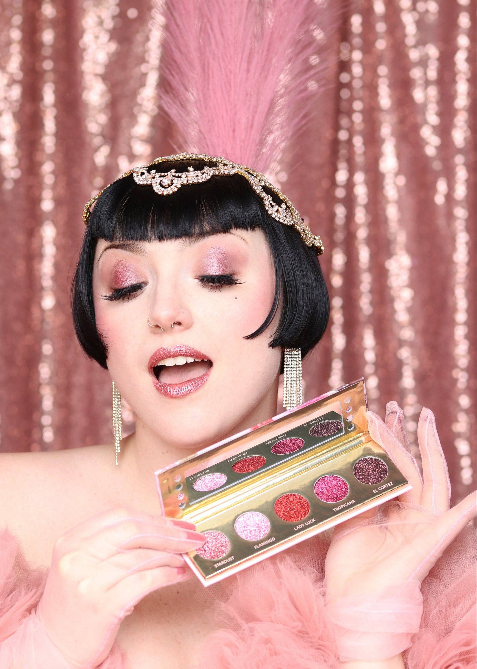 ‘Vintage Vegas Showgirl' - Pressed Glitter Lipstick Palette