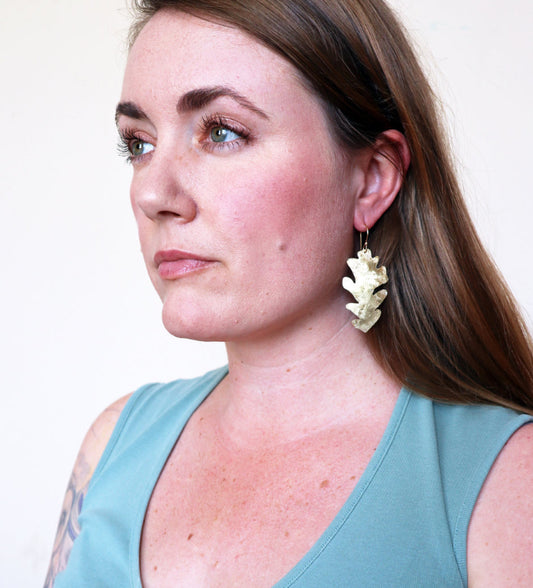 GOLDEN LEAVES - BLACK OAK LEAF EARRINGS