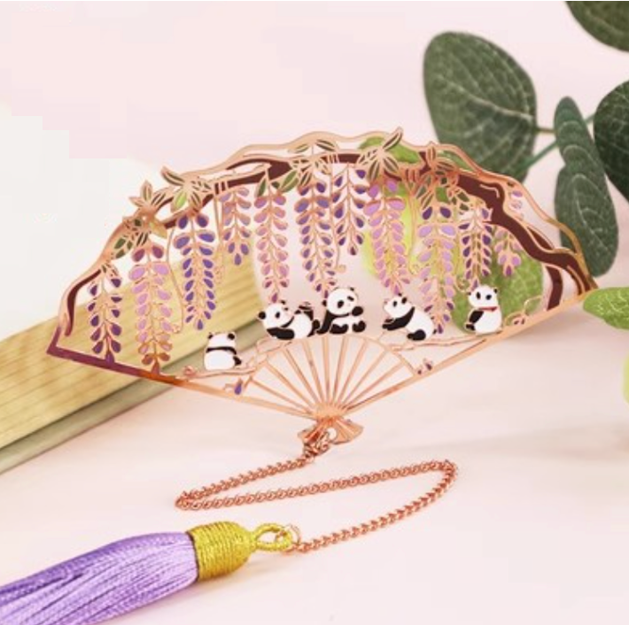 Panda Cubs Under Wisteria Bookmark