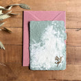 Load image into Gallery viewer, Birds on branch -Letterpressed Set in Seafoam
