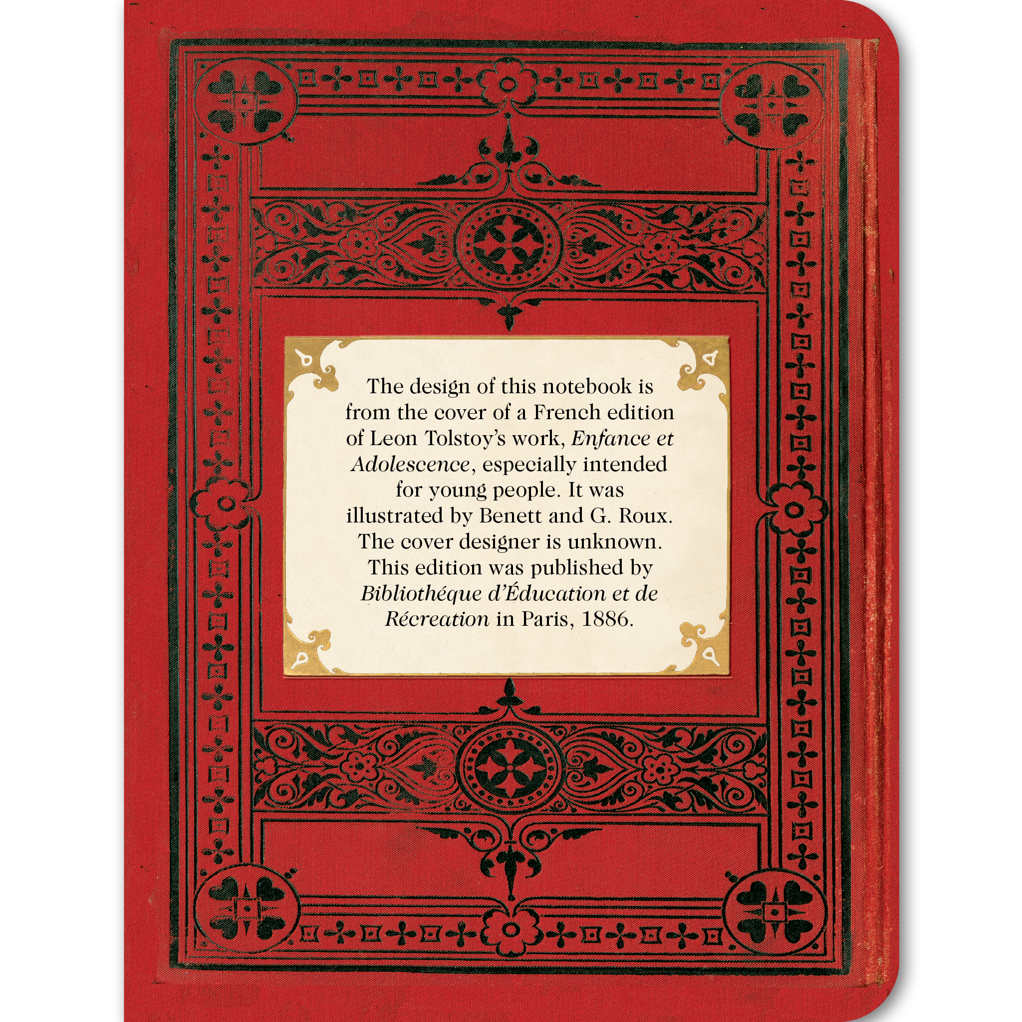 Red and Gold Art Deco - Vintage Book Cover Notebook